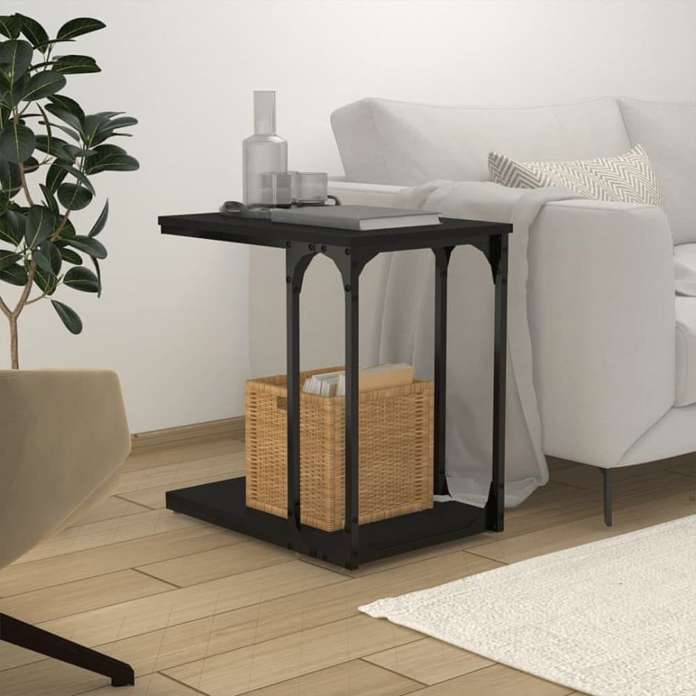 Vidaxl Bočný stolík čierny 50x35x52 cm spracované drevo